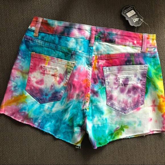 Tie Dye Denim Shorts - Picture 3 of 5